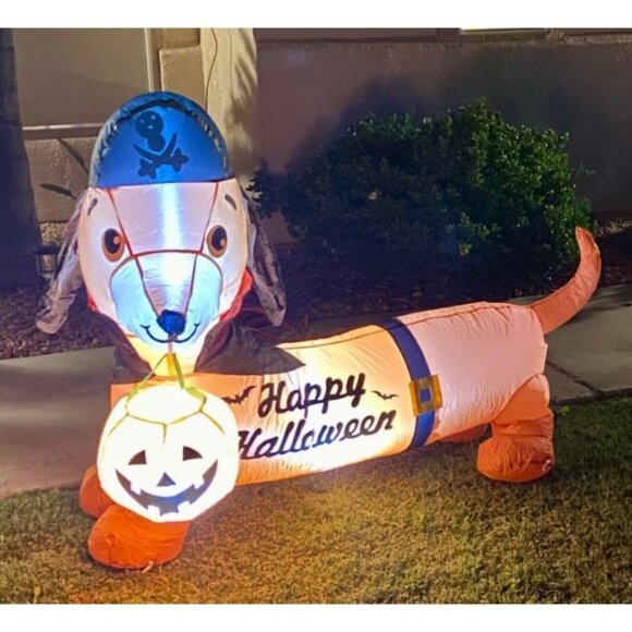 5 FT Halloween Inflatable Dog Outdoor Decorations Blow Up Yard Decorations